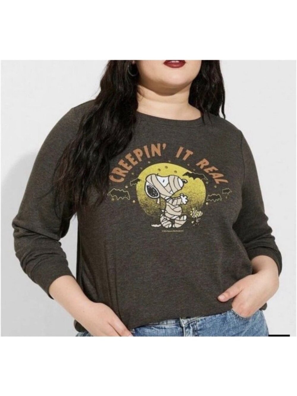 New! Torrid Creepin' It Real Snoopy Peanuts Halloween Sweatshirt 5X